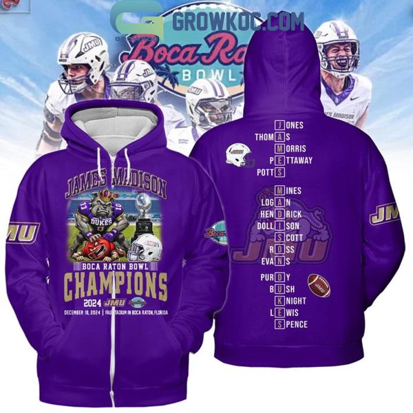 James Madison Dukes Football 2024 Boca Ration Bowl Winner Hoodie T-Shirt