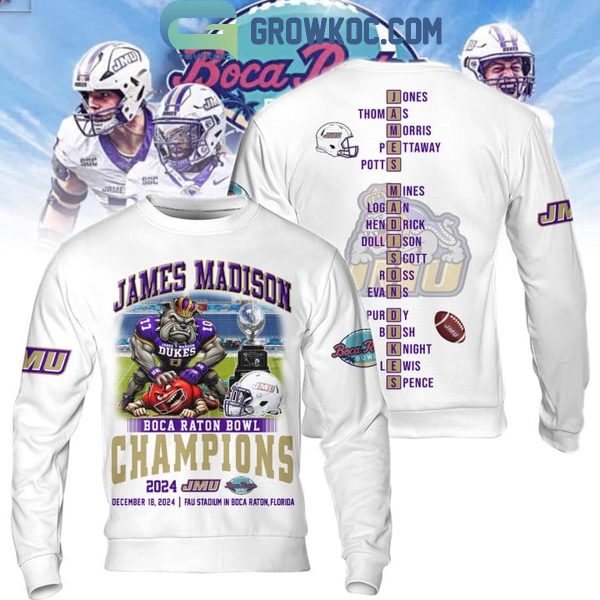 James Madison Dukes Football 2024 Boca Ration Bowl Winner Hoodie T-Shirt