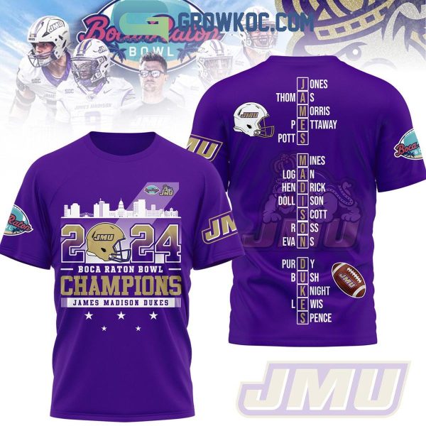 James Madison Dukes Champions Of Boca Raton Bowl 2024 Hoodie T-Shirt