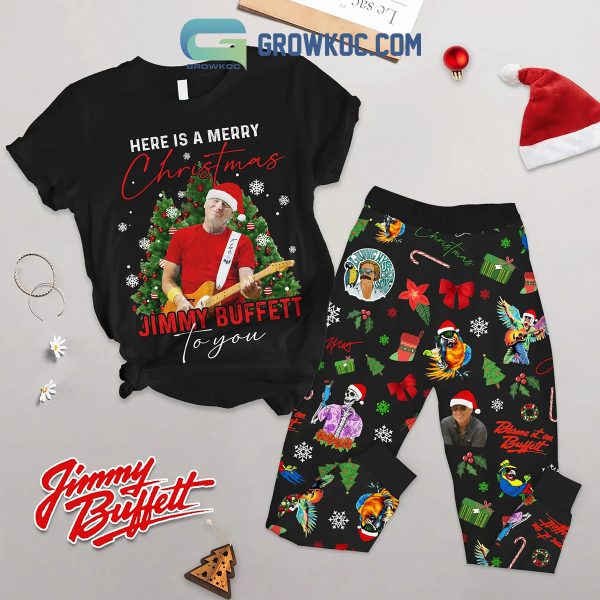 Jimmy Buffett Here A Merry Buffett Christmas 2024 Fleece Pajamas Set