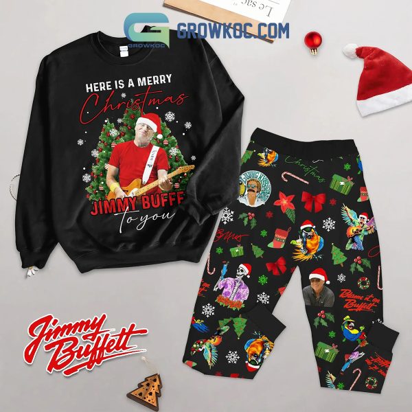 Jimmy Buffett Here A Merry Buffett Christmas 2024 Fleece Pajamas Set