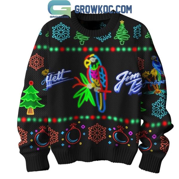 Jimmy Buffett Neon Lights Christmas Night Ugly Sweater