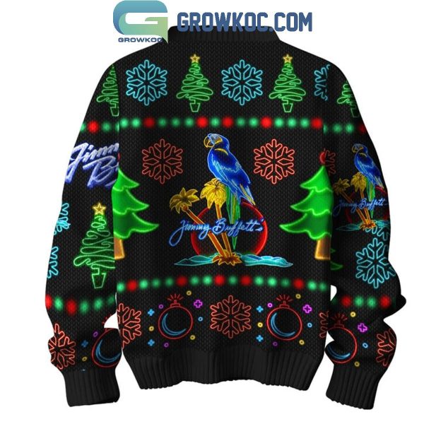 Jimmy Buffett Neon Lights Christmas Night Ugly Sweater