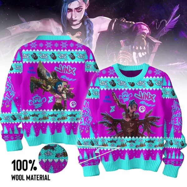 Jinx Of Arcane League Of Legends 2024 Christmas Ugly Sweater