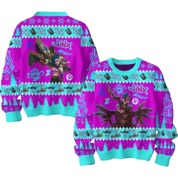 Jinx Of Arcane League Of Legends 2024 Christmas Ugly Sweater