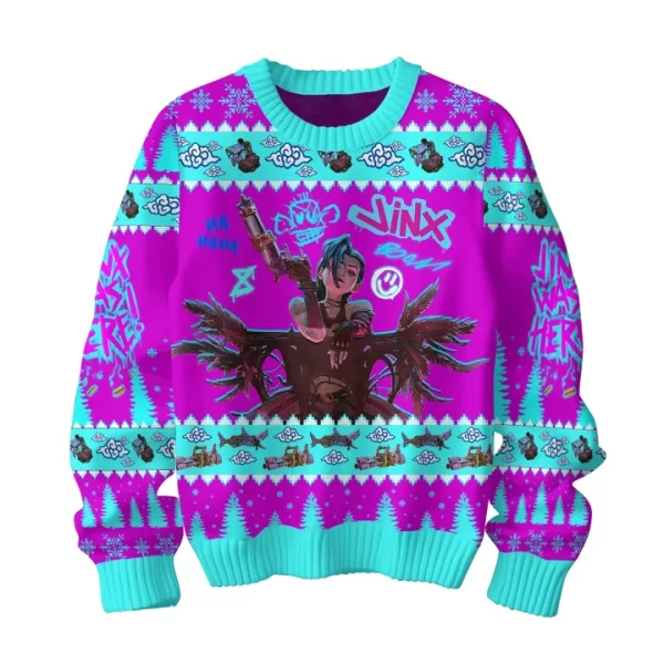 Jinx Of Arcane League Of Legends 2024 Christmas Ugly Sweater