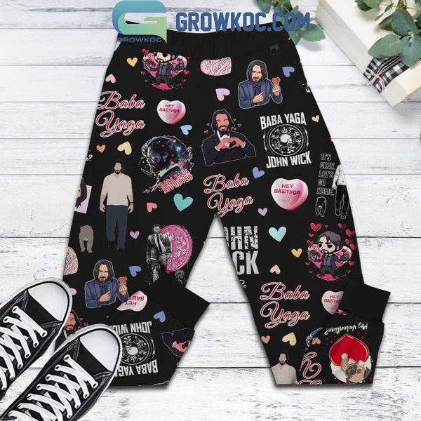 John Wick I Love You Like John Loves His Dog Fleece Pajamas Set