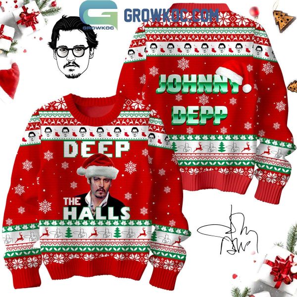 Johnny Depp Deep The Halls Merry 2024 Christmas Ugly Sweater