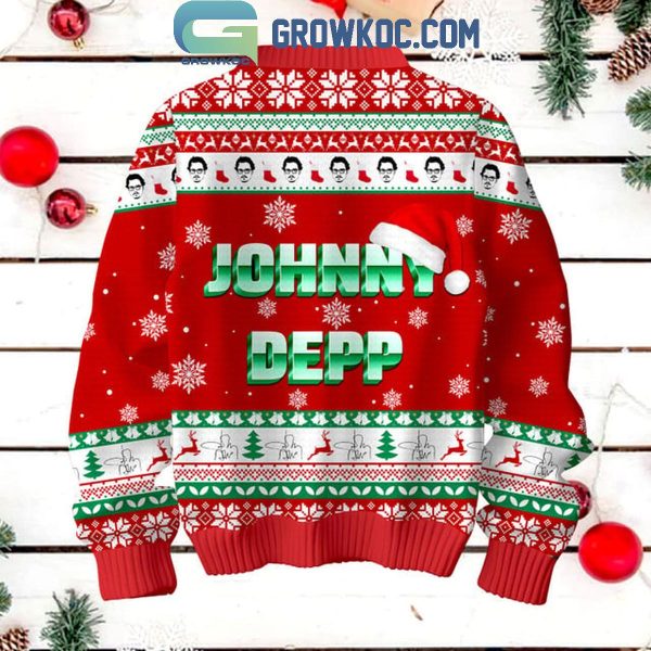 Johnny Depp Deep The Halls Merry 2024 Christmas Ugly Sweater