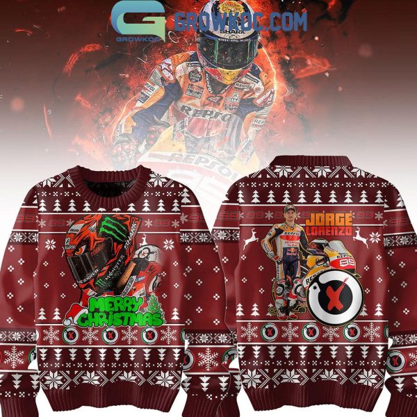 Jorge Lorenzo MotoGP Legend Merry Christmas 2024 Ugly Sweater