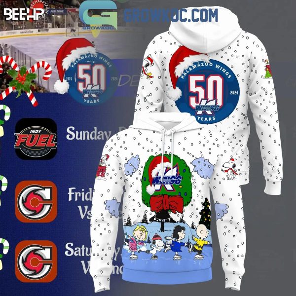 Kalamazoo Wings 50 Years Hockey Peanuts Ice Skating Winter 2024 Hoodie T-Shirt