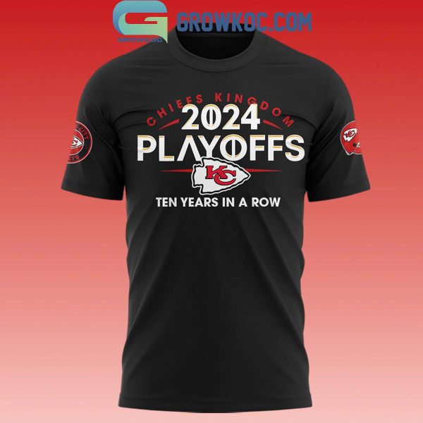 Kansas City Chiefs 2024 NFL Playoffs West Clinched 10 Years In A Row Hoodie T-Shirt