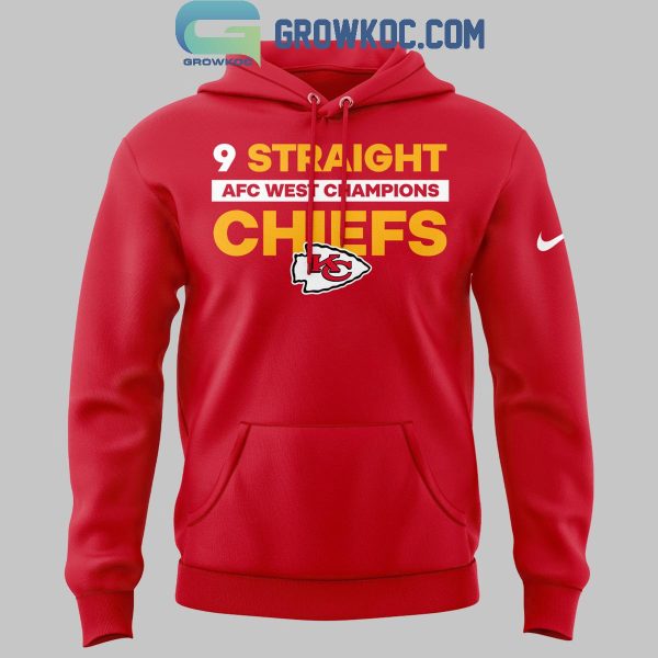 Kansas City Chiefs 9 Straight AFC West 2024 Division Champions Hoodie T-Shirt