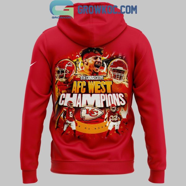 Kansas City Chiefs 9 Straight AFC West 2024 Division Champions Hoodie T-Shirt