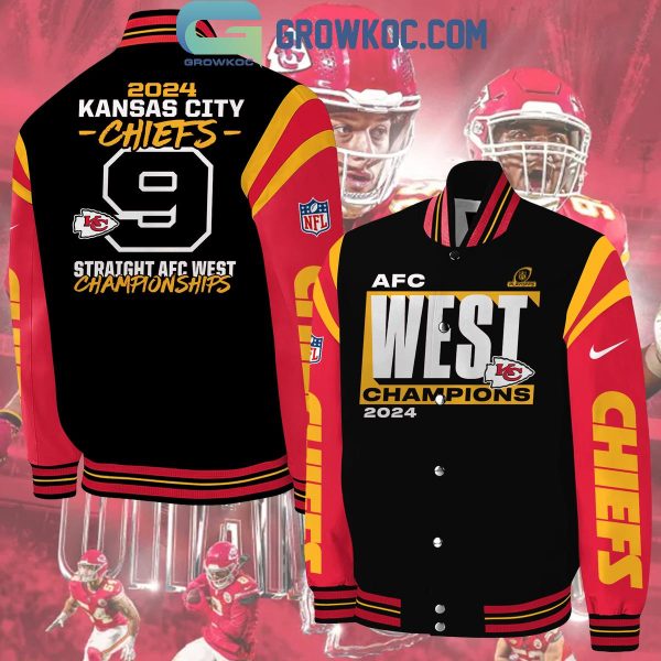 Kansas City Chiefs AFC West 2024 Division Champions Celebrating Baseball Jacket