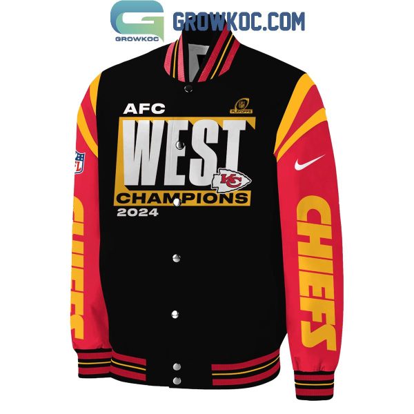 Kansas City Chiefs AFC West 2024 Division Champions Celebrating Baseball Jacket