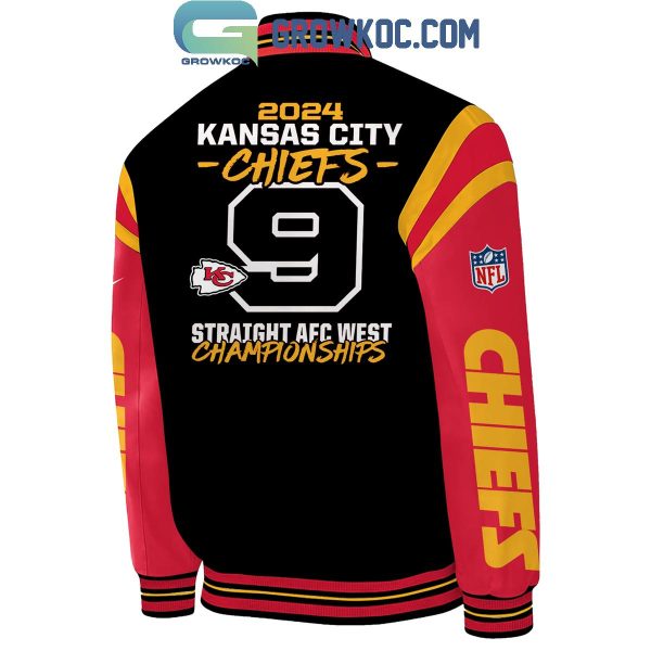 Kansas City Chiefs AFC West 2024 Division Champions Celebrating Baseball Jacket