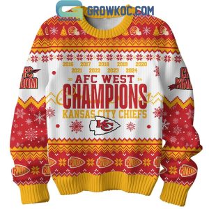 Kansas City Chiefs Nine In A Row AFC West Champions 2024 Christmas Ugly Sweater