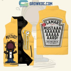 Kendrick Lamar Merry Mustard 100% Not Like Us Yellow Sleeveless Puffer Jacket