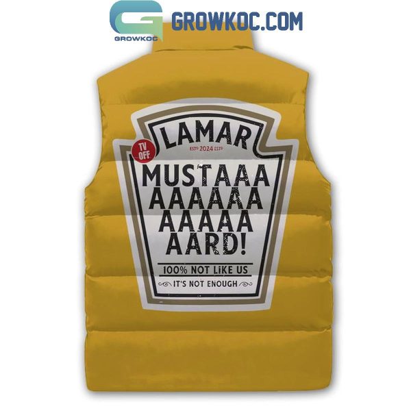 Kendrick Lamar Merry Mustard They Not Like Us Yellow Sleeveless Puffer Jacket