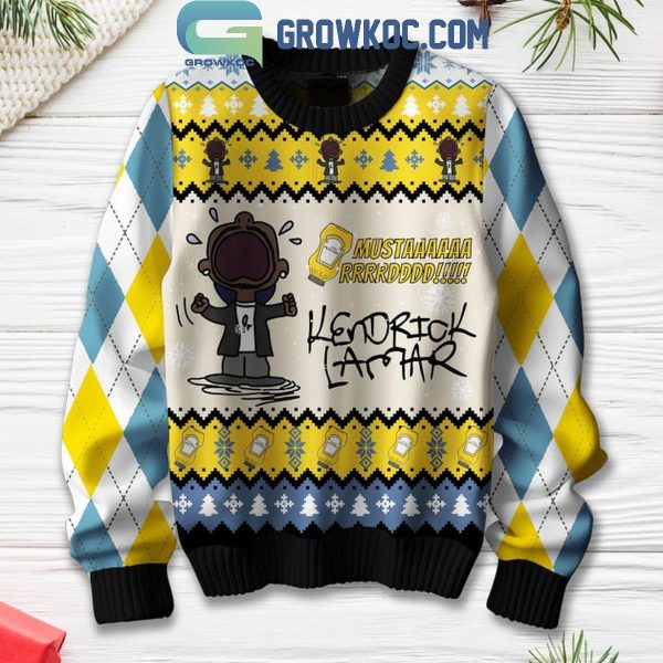 Kendrick Lamar Not Like Us Goes #1 Mustard Christmas Ugly Sweater