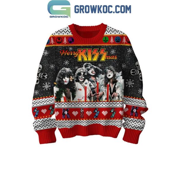 Kiss Rock On Merry Kissmas Christmas Ugly Sweater