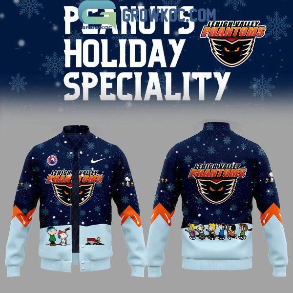 Lehigh Valley Phantoms Peanuts Snoopy Celebrating Christmas Night Baseball Jacket