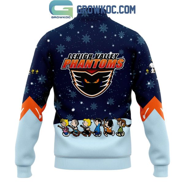 Lehigh Valley Phantoms Peanuts Snoopy Celebrating Christmas Night Baseball Jacket