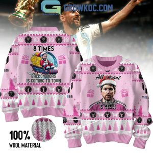 Lionel Messi The Goat Is Coming To Town Christmas Ugly Sweater