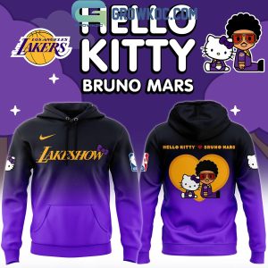 Los Angeles Lakers 2024 Bruno Mars Collab Hello Kitty Hoodie T-Shirt