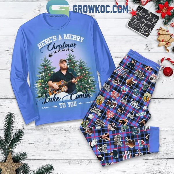 Luke Combs Here’s A Merry Christmas To You Fleece Pajamas Set