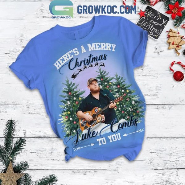 Luke Combs Here’s A Merry Christmas To You Fleece Pajamas Set