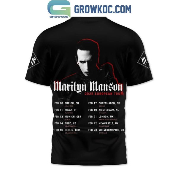 Marilyn Manson 2025 European Tour Hoodie T-Shirt