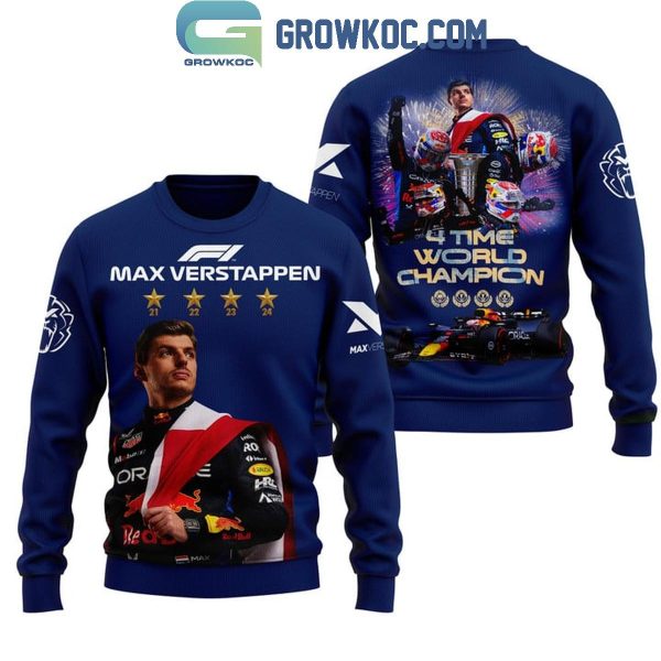 Max Verstappen 4 Time World Champions With Red Bull Racing Hoodie T-Shirt