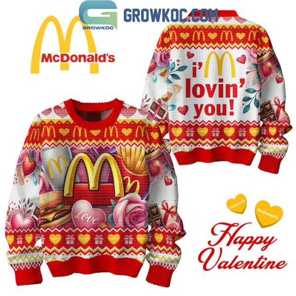 McDonald’s I’M Loving You Happy Valentine 2025 Ugly Sweater