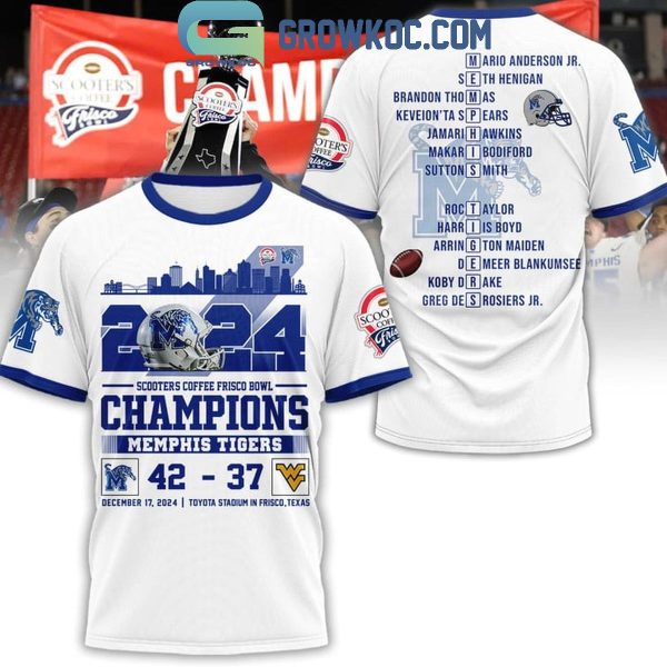 Memphis Tigers 2024 Scooter Coffee Frisco Bowl Champions Hoodie T-Shirt