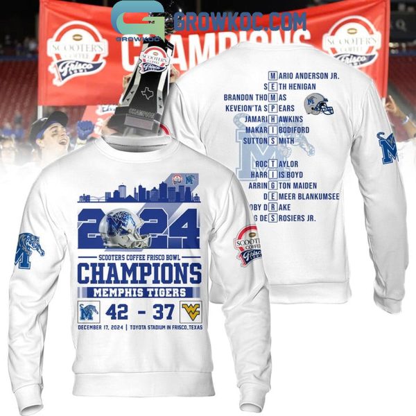 Memphis Tigers 2024 Scooter Coffee Frisco Bowl Champions Hoodie T-Shirt