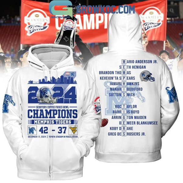 Memphis Tigers 2024 Scooter Coffee Frisco Bowl Champions Hoodie T-Shirt