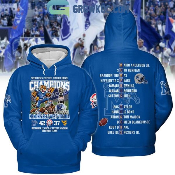 Memphis Tigers Beat West Virginia 2024 Frisco Bowl Champs Hoodie T-Shirt