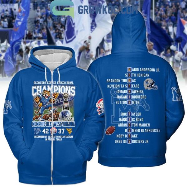 Memphis Tigers Beat West Virginia 2024 Frisco Bowl Champs Hoodie T-Shirt