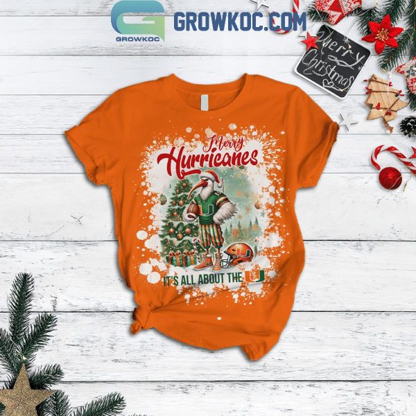 Miami Hurricanes Merry Hurricanes Xmas 2024 Christmas Fleece Pajamas Set