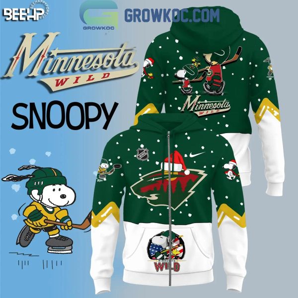 Minnesota Wild 2024 Snoopy Night And Day Christmas Hoodie T-Shirt