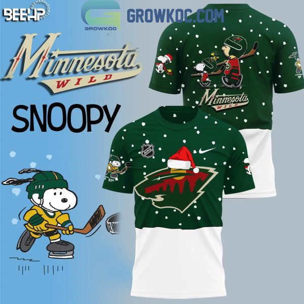 Minnesota Wild 2024 Snoopy Night And Day Christmas Hoodie T-Shirt