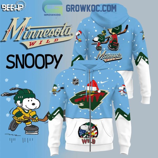 Minnesota Wild 2024 Snoopy Night And Day Christmas Hoodie T-Shirt