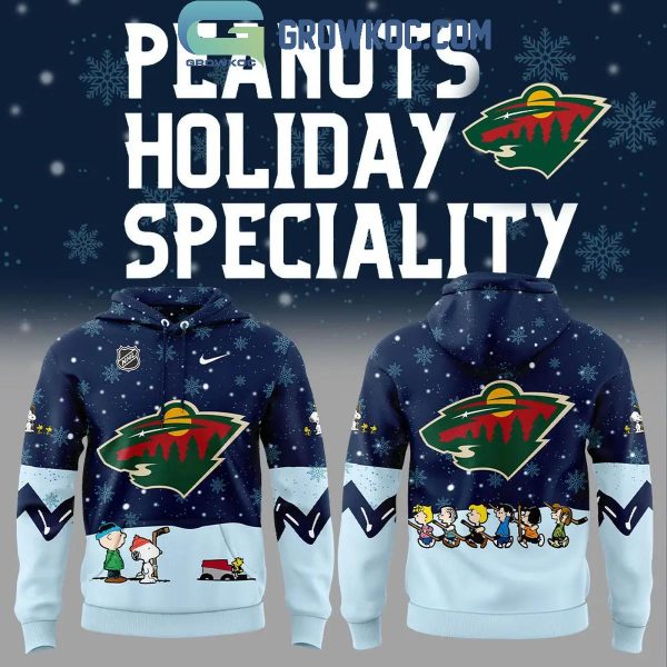 Minnesota Wild Cheer Christmas Night With Peanuts And Snoopy Hoodie Long Pants