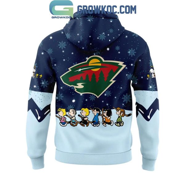 Minnesota Wild Cheer Christmas Night With Peanuts And Snoopy Hoodie Long Pants