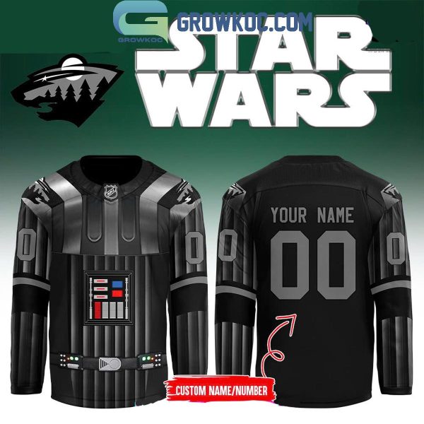 Minnesota Wild Star War Nights 2024 Darth Vader Personalized Hockey Jersey