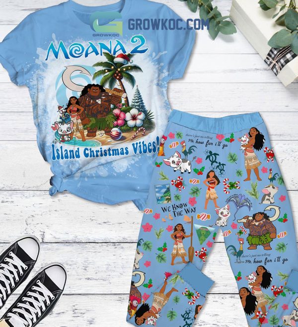 Moana 2 Island Christmas Vibes 2024 Fleece Pajamas Set