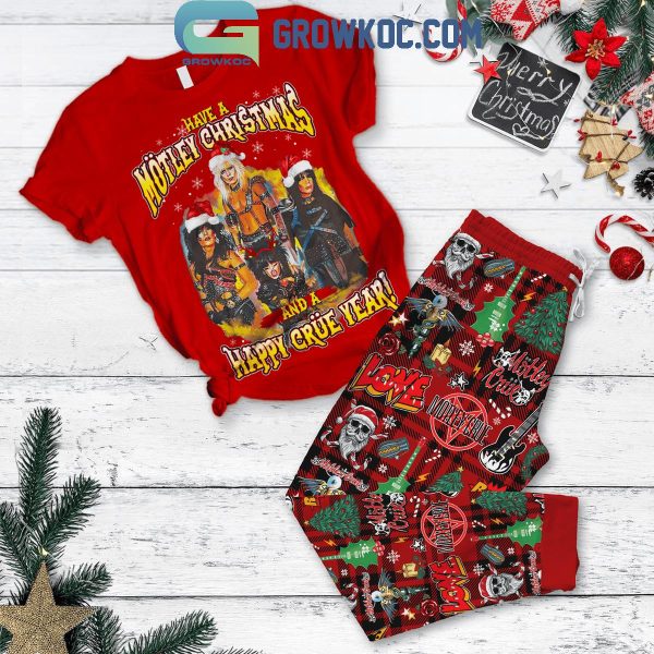 Motley Crue Have A Merry 2024 Christmas Fleece Pajamas Set