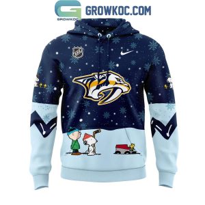 Nashville Predators Cheer Christmas Night With Peanuts And Snoopy Hoodie Long Pants